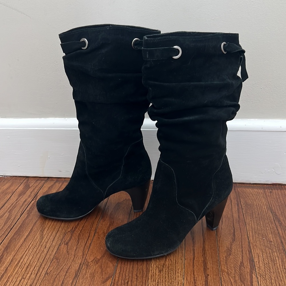 Slouchy black boots